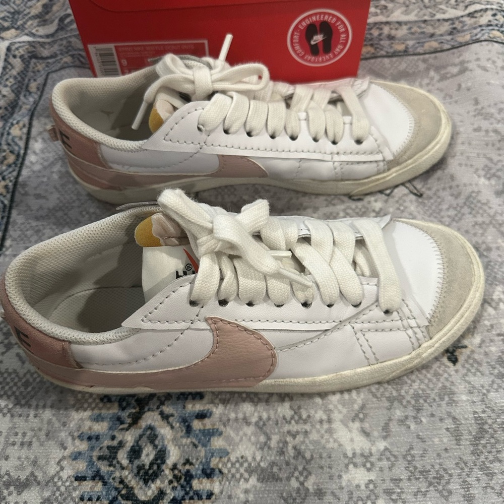 Kids White and Pink Sneakers